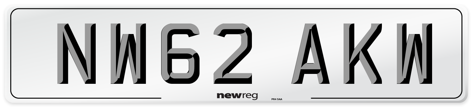 NW62 AKW Number Plate from New Reg